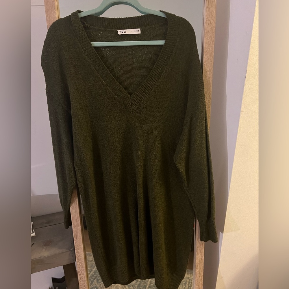 Olive Green Sweater Dress